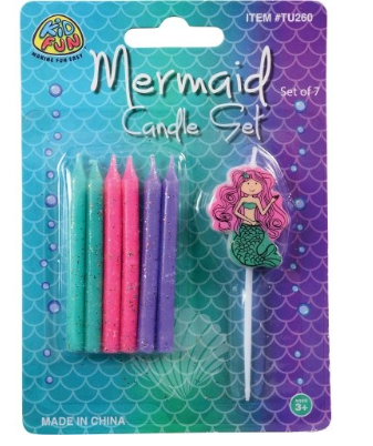 Candles - Mermaid  7/pk